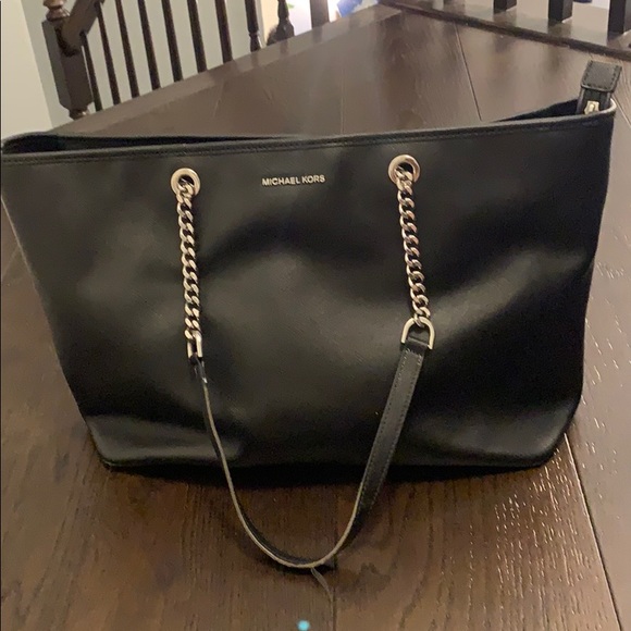MICHAEL Michael Kors Handbags - Michel Kors Jet Set Tote - Black - Silver Hardware